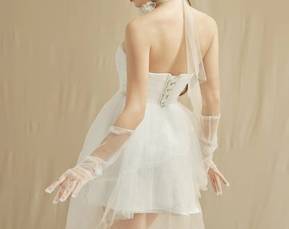 Personalized wedding dress with short front and long back - Image 5