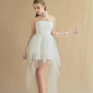 Personalized wedding dress with short front and long back