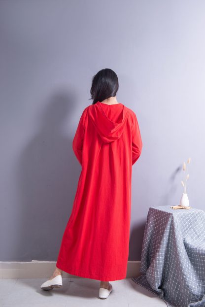 Red Hooded Dress - Image 4