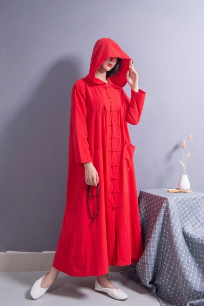 Red Hooded Dress - Image 2