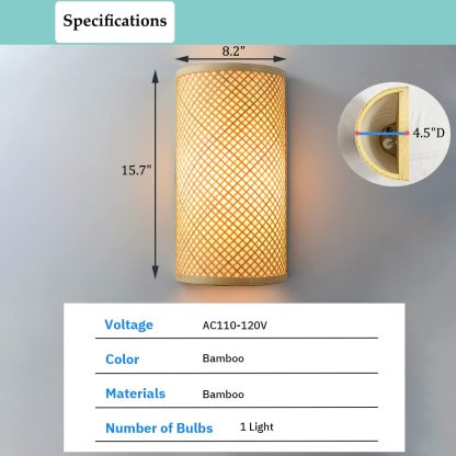 Bamboo Art Wall Lamp - Image 2