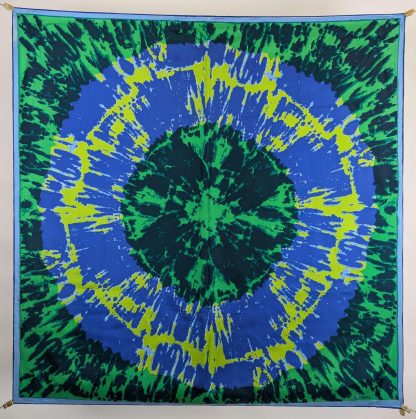 Artistic ink-splashed silk scarf