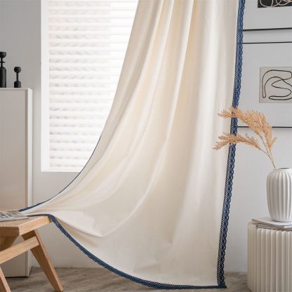 French lace trim cream curtains - Image 6