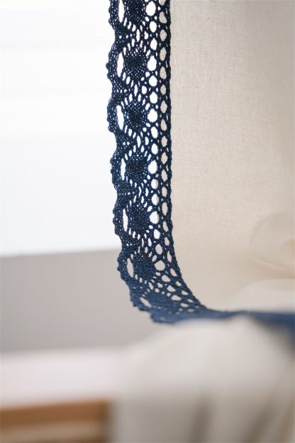 French lace trim cream curtains - Image 4
