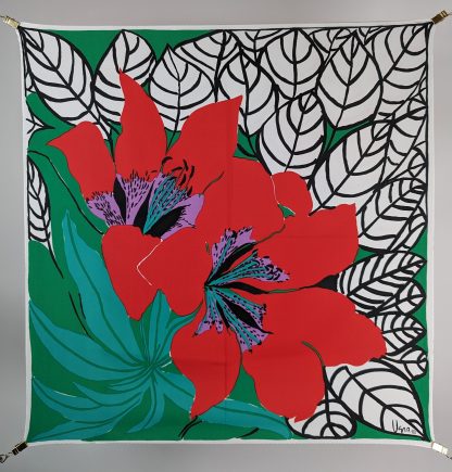 Tropical Flowers Silk Square Scarf