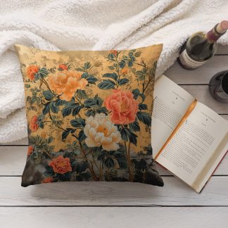 New Chinese style peony pillow