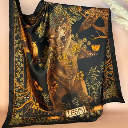 Dark Night Flowers Silk Square Scarf - Image 7