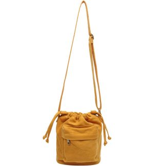 Vintage canvas drawstring bucket bag