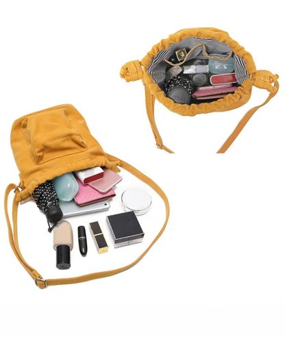 Vintage canvas drawstring bucket bag - Image 4