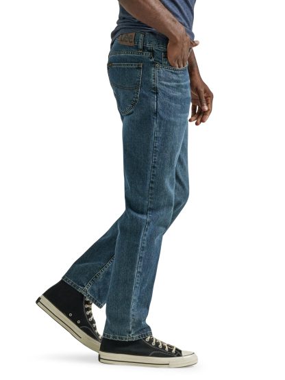 Dark blue denim loose straight jeans - Image 4