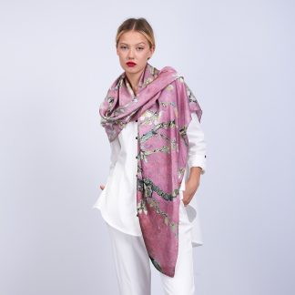 Silk art print scarf
