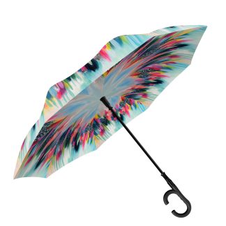 Artistic ink-splashed reverse umbrella