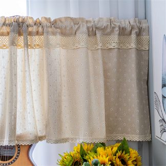 Forest style daisy short curtain