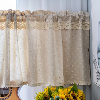 Forest style daisy short curtain