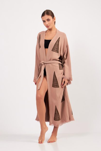 Slouchy geometric knitted robe - Image 6