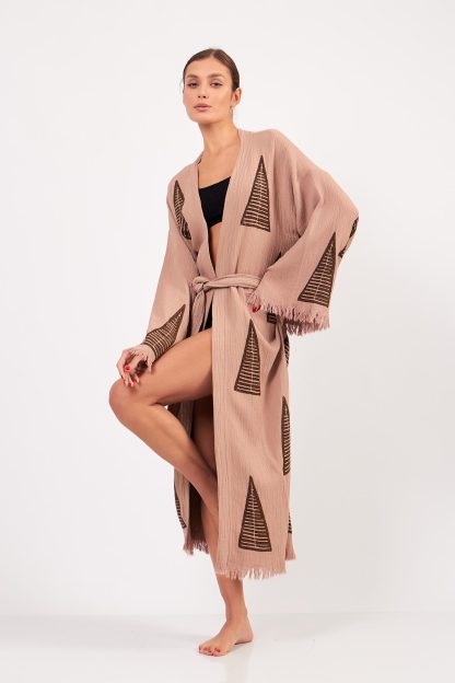 Slouchy geometric knitted robe - Image 4