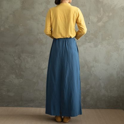 Literary style solid color skirt - Image 6
