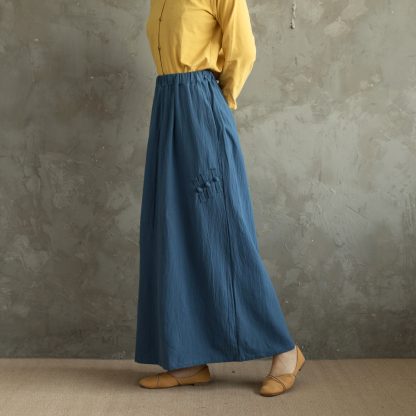 Literary style solid color skirt - Image 5