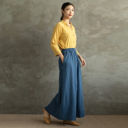 Literary style solid color skirt - Image 3