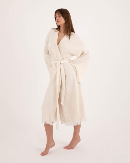 Animal embroidered raw-edge bathrobe - Image 7