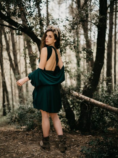 Forest Elf Velvet Off-Shoulder Dress - Image 4