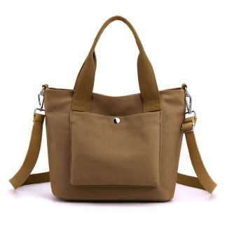 Khaki Canvas Handbag Crossbody