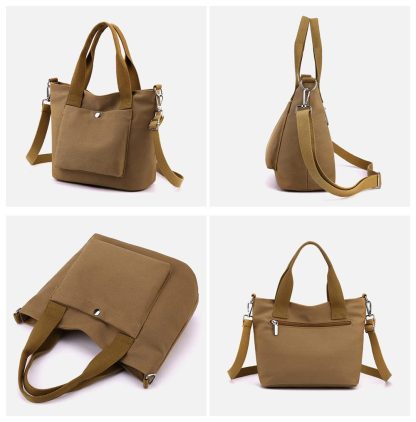 Khaki Canvas Handbag Crossbody - Image 4