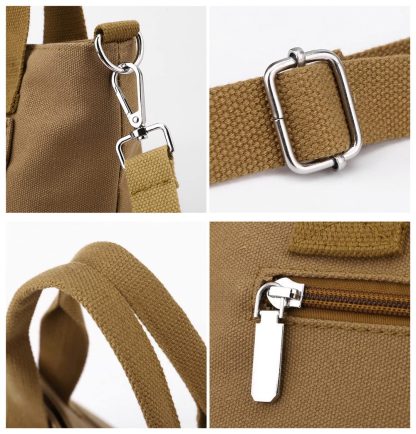 Khaki Canvas Handbag Crossbody - Image 2