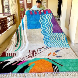 Colorful patterned bohemian style handmade rug