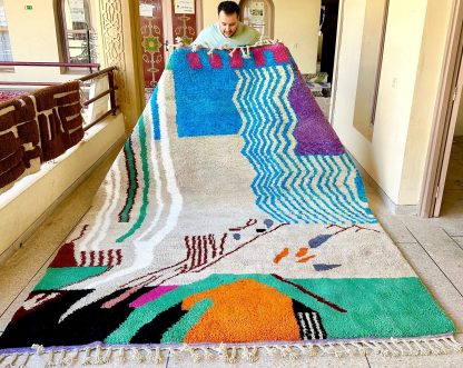 Colorful patterned bohemian style handmade rug