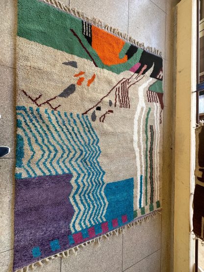 Colorful patterned bohemian style handmade rug - Image 2