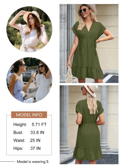 French Elegant V Neck Dress - Image 3
