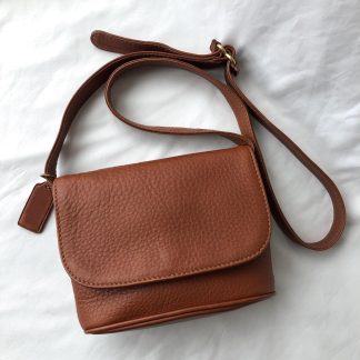 Caramel Brown Cowhide Small Square Bag