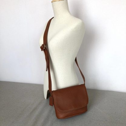 Caramel Brown Cowhide Small Square Bag - Image 3
