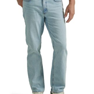 Men's classic straight washed jeans