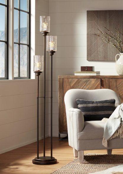 Industrial style multi-head floor lamp