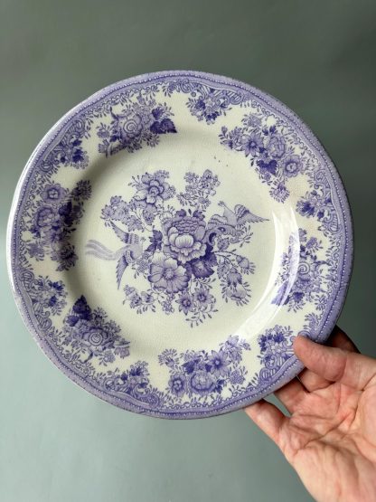 Vintage blue pattern flower and bird dinner plate - Image 2
