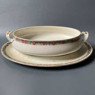 Vintage floral two-handled porcelain set