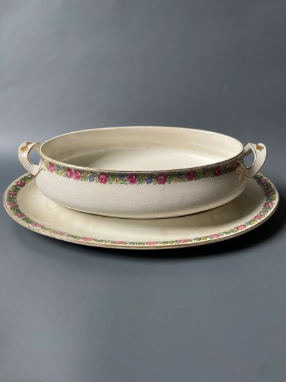 Vintage floral two-handled porcelain set