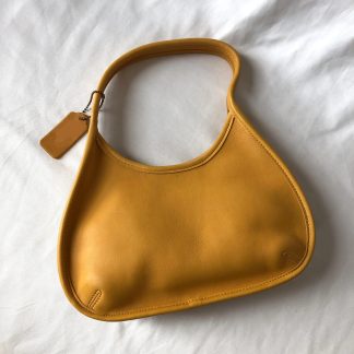Warm yellow leather shoulder bag