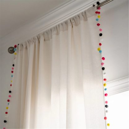 Colorful pompoms decorative curtains - Image 4