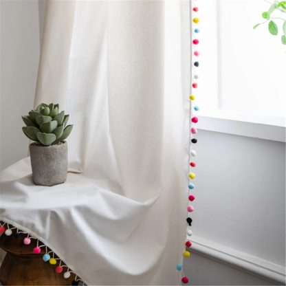 Colorful pompoms decorative curtains - Image 2