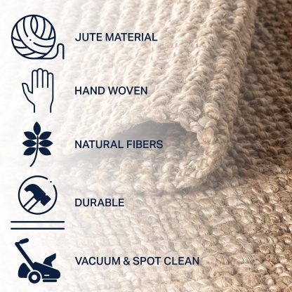 Natural jute woven rug - Image 6