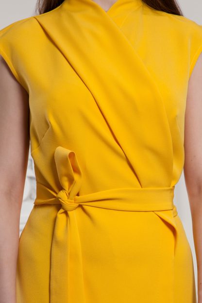 Sun Yellow Wrap Dress - Image 6