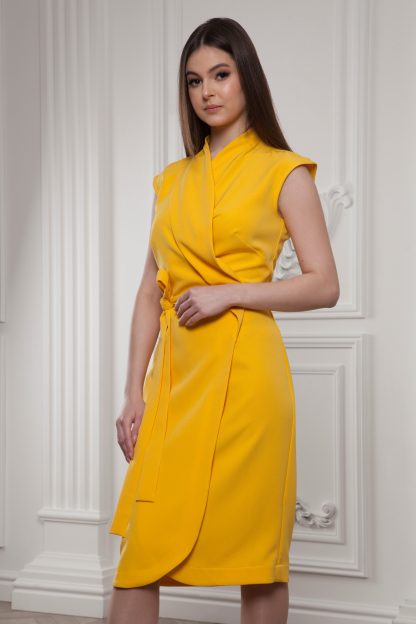Sun Yellow Wrap Dress - Image 5