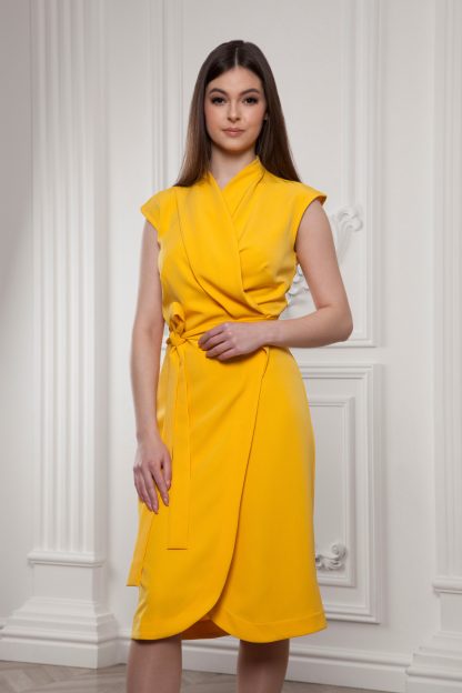 Sun Yellow Wrap Dress - Image 4