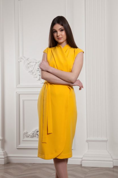Sun Yellow Wrap Dress