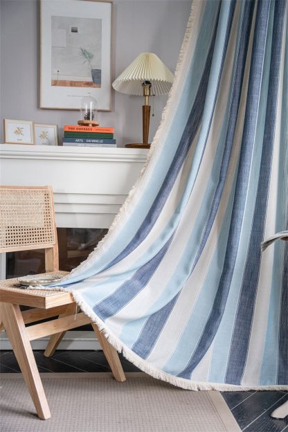 Fresh striped tassel curtains - Image 4