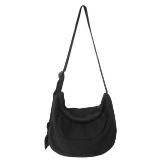 Minimalist black canvas shoulder bag