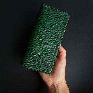 Women's Green Leather Long Wallet